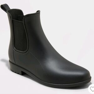 A New Day Chelsea Rain Boots Black Size 8